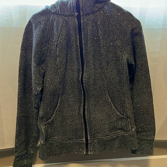 Lululemon size 10 full zip speckled dark grey scuba hoodie - Picture 1 of 3